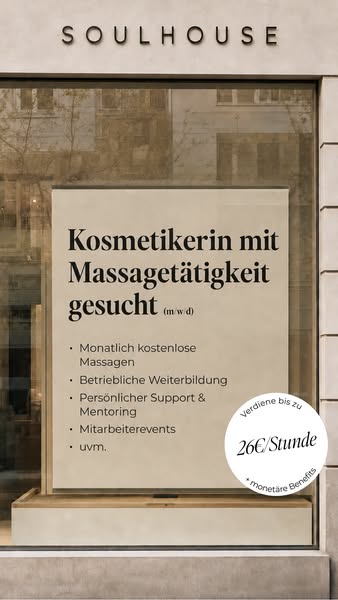 Jetzt bewerben: Kosmetiker mit Massage Tätigkeit