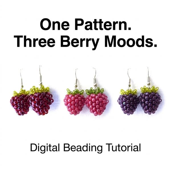 3D Beaded Raspberry Earrings Pattern