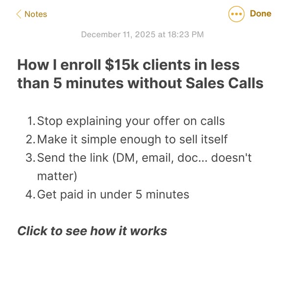 I closed a $15K client in under 5 minutes. No call.