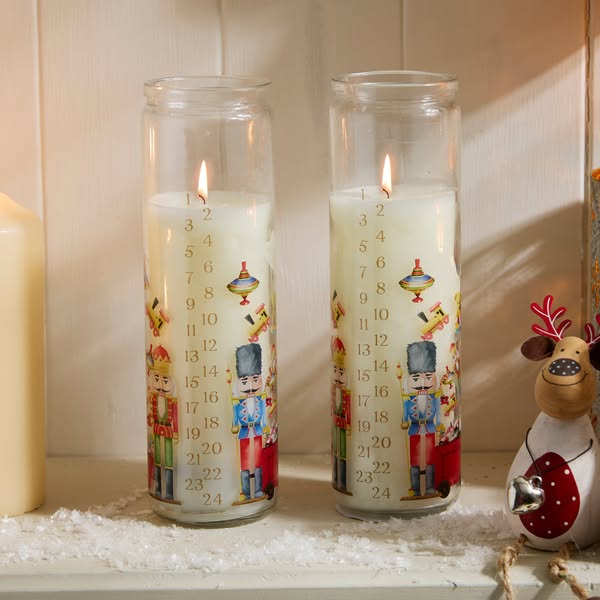 Christmas Advent Candle in Glass Tube