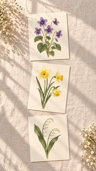 Violet, Daffodil & Lily of the Valley