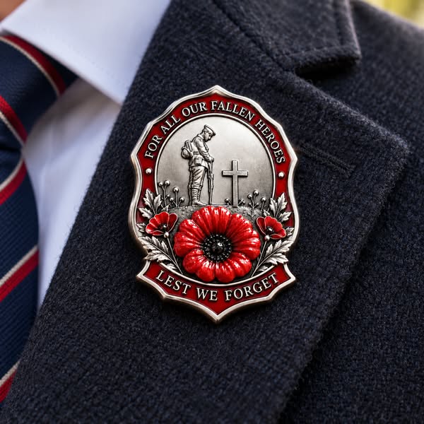 Limited Edition Red Poppy Remembrance Brooch – For All Our Fallen Hero