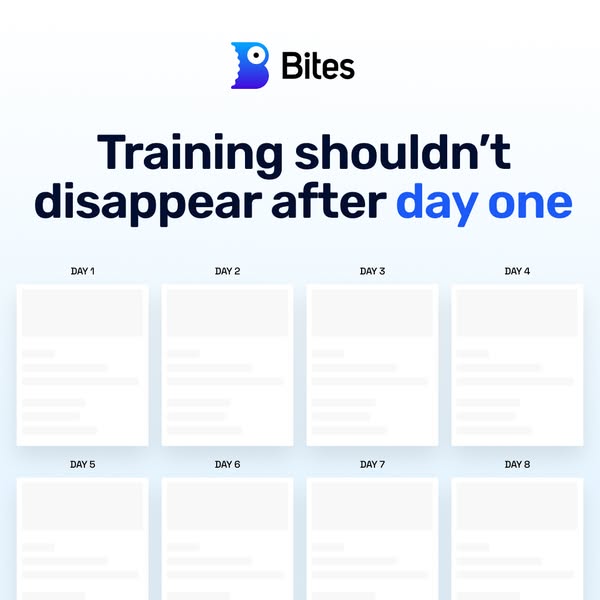 Training shouldn’t disappear after day 1