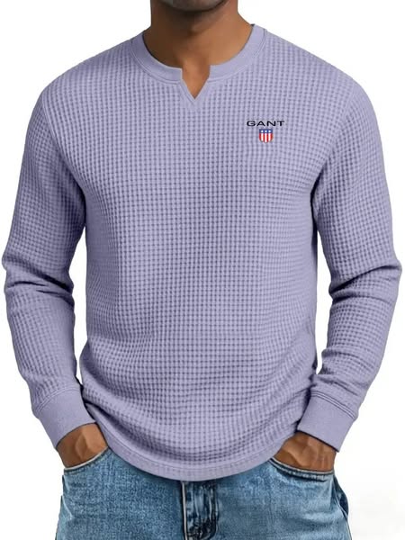 Textured Waffle-Knit Jersey