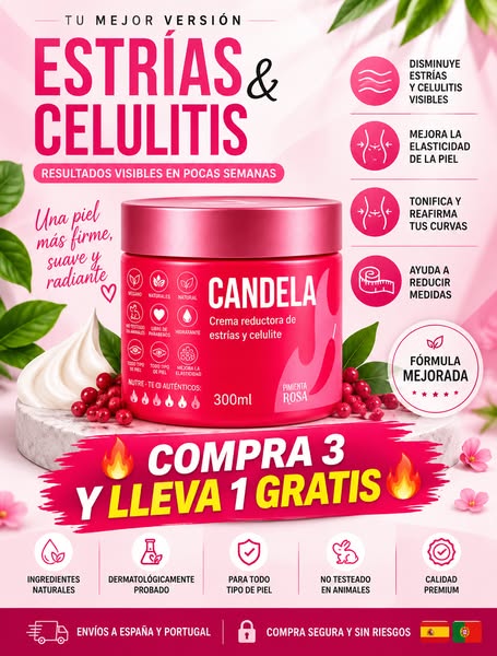 COMPRA 3 Y LLEVA 1 GRATIS | Crema CANDELA para Estrías y Celulitis