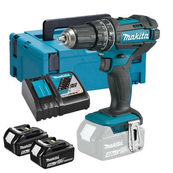 Makita DHP482RTJ 18v LXT Combi Drill inc 2x 5.0Ah Batteries