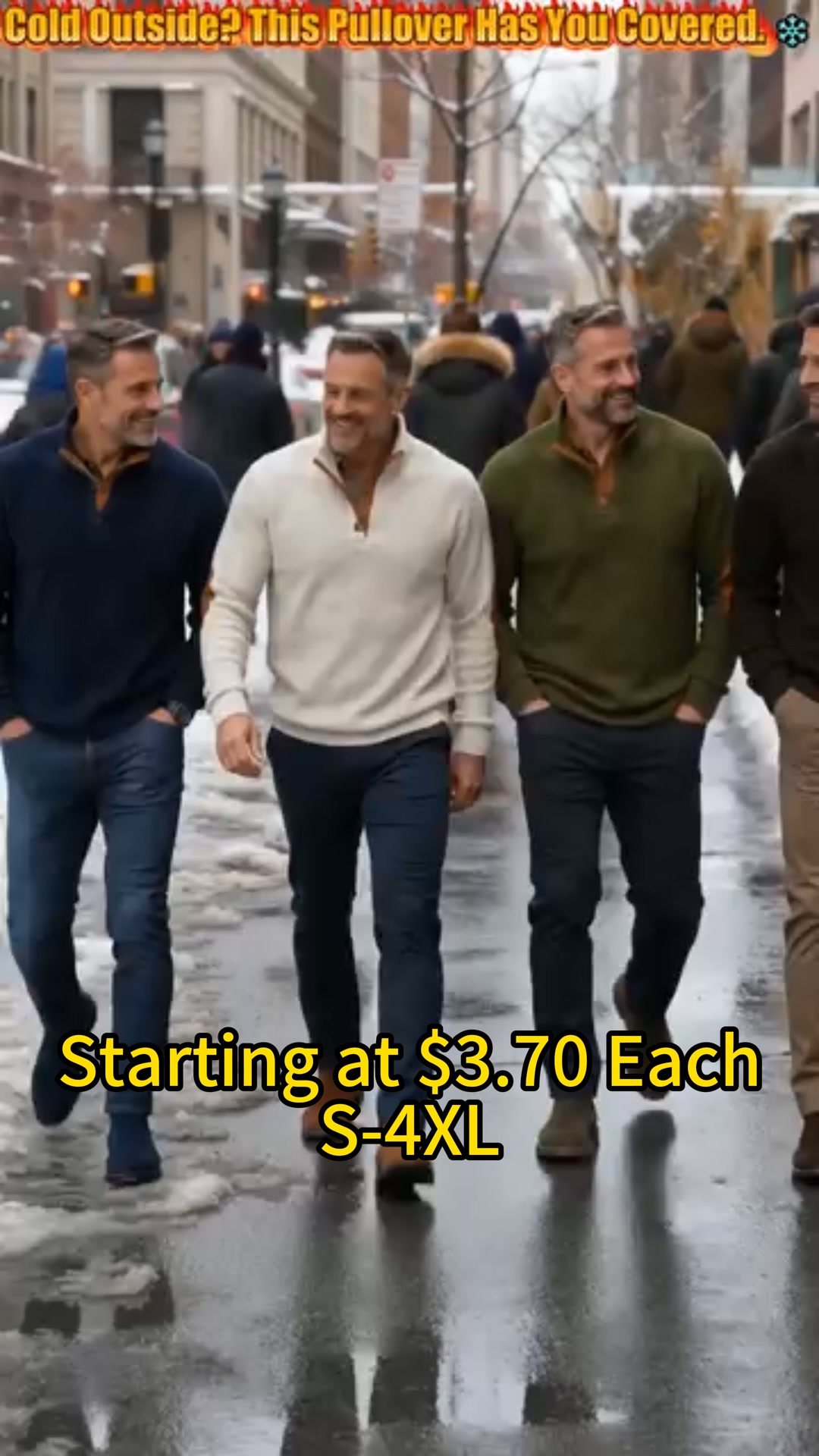 $3.70 Each |Men's Corduroy Stand‑Collar Sweatshirt