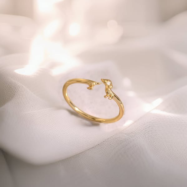 Dainty Dachshund Ring in Sterling Silver