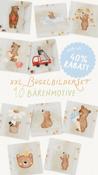 XXL Bügelbilderset mit 40% Rabatt