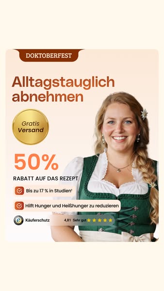 Doktoberfest Special: Kostenloser Versand + 50 % Rabatt auf das Rezept