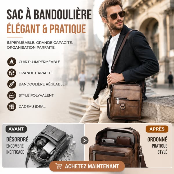 PROMO LIMITÉE 50% DE RÉDUCTION ! Sacoche Bandoulière Hommes – Élég