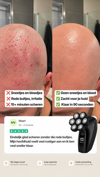 Hoofd glad in 3 minuten