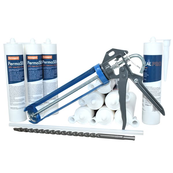 PermaSEAL PRO DPC Injection Kit 310ml x 10 Permagard - DPC Cream For Rising Damp - High Strength Liquid DPC