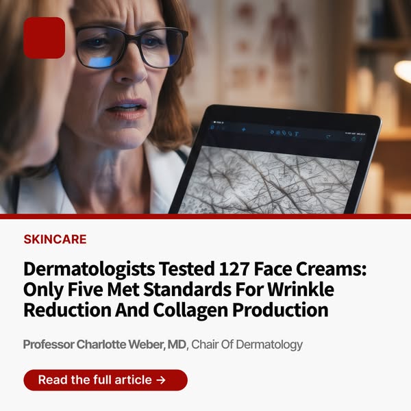 Dermatologists Tested 127 Face Creams: Only Five Met Standards For Wrinkle Reduction And Collagen Production