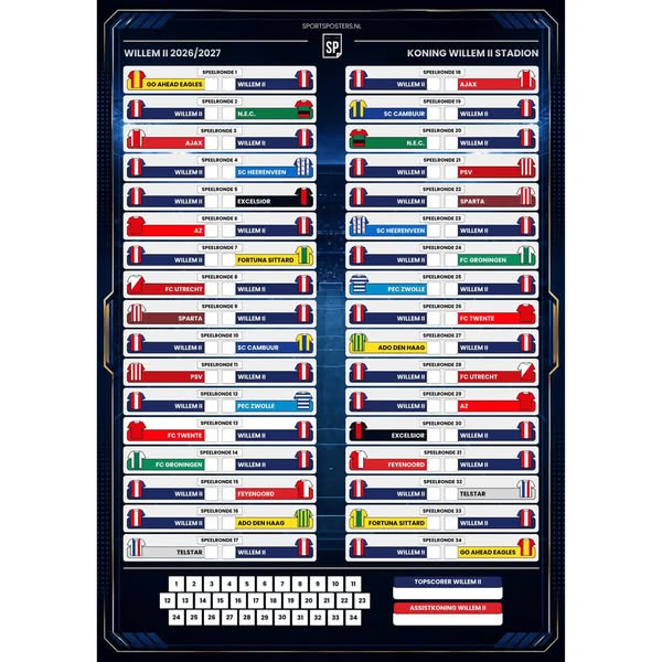 Willem II 2026/2027 Invul Poster