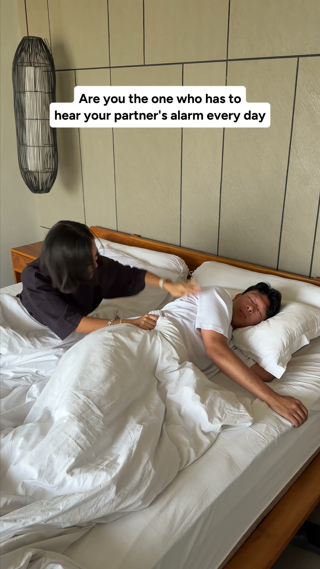 Sleep through his alarm