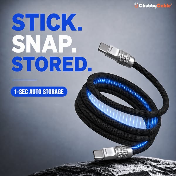 240W Magnetic Braided USB-C Fast Charging Cable | ChubbyCable