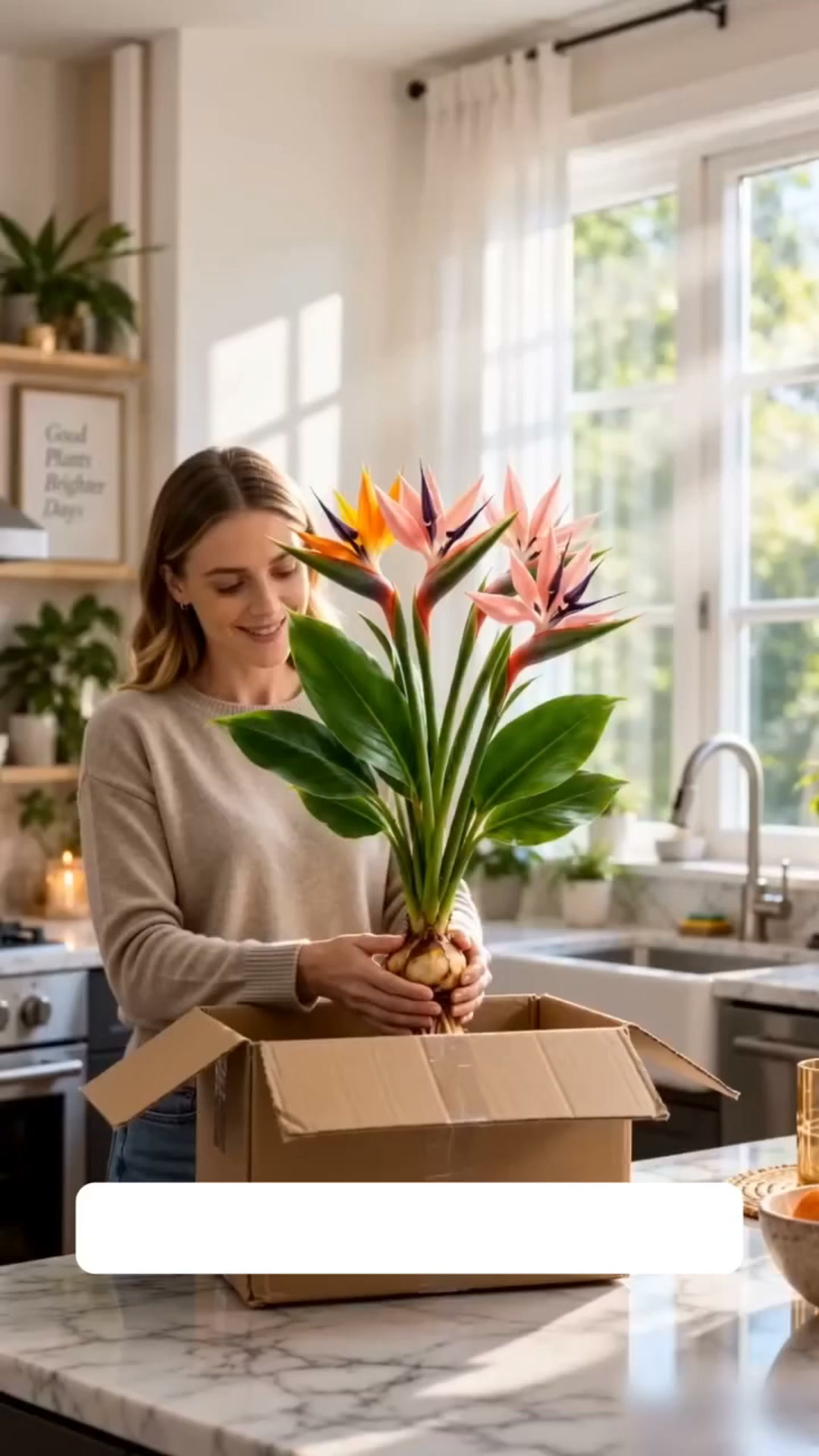 Hydroponic bird of paradise, from bulb