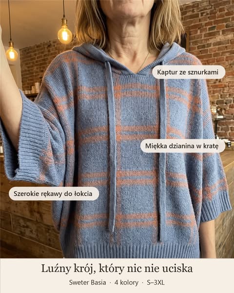 Luźny sweter, który nic nie uciska