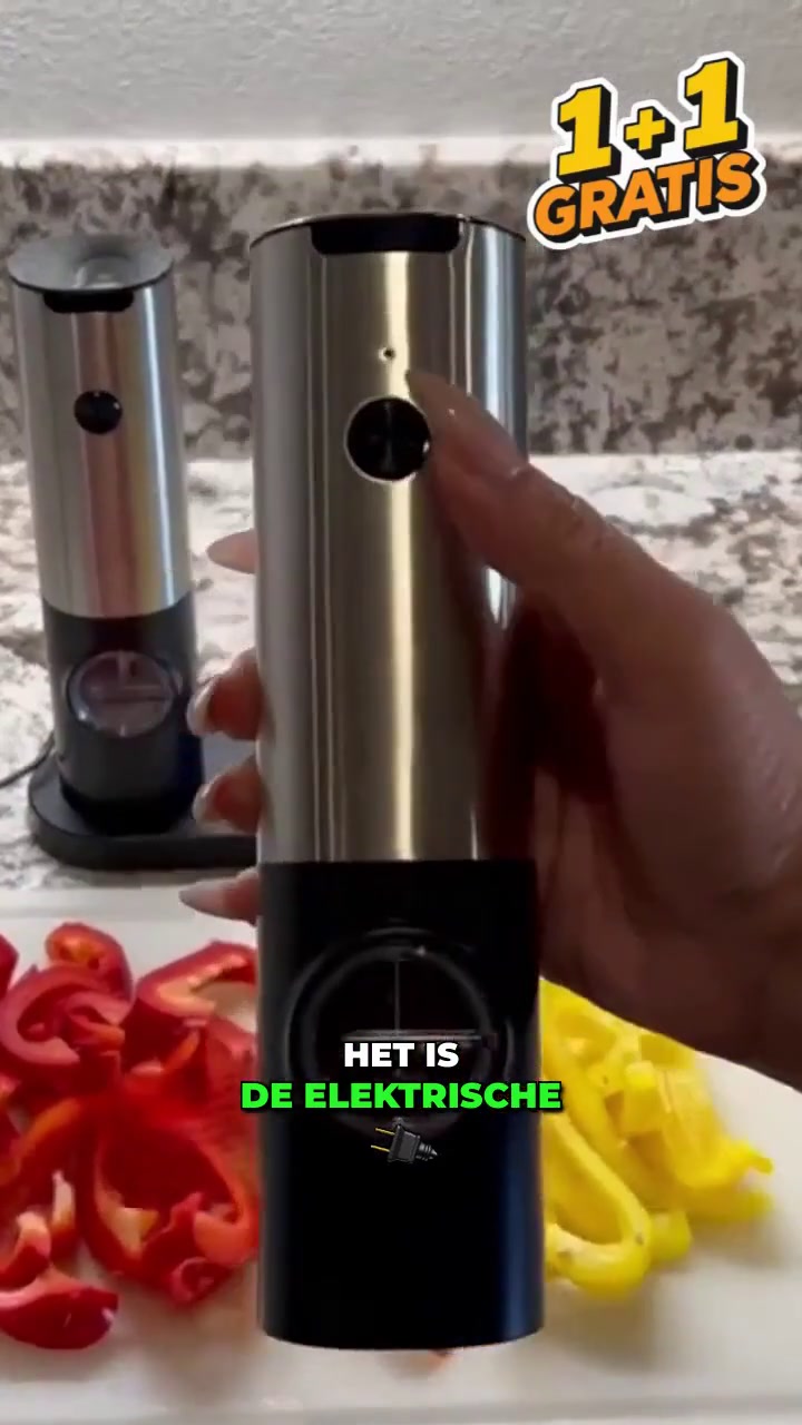 1+1 Gratis Elektrische Kruidengrinder!