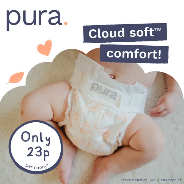 Cloud-soft. Clever protection. 23p a nappy?!