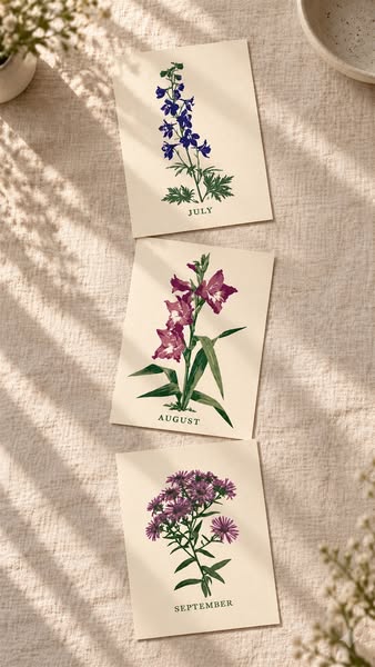 Larkspur, Gladiolus & Aster