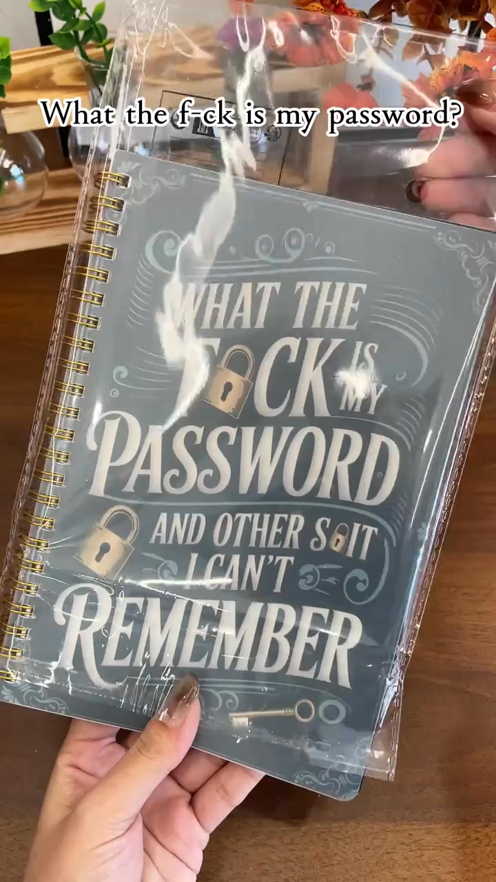 Funny Password Notebook - Spiral Bound with Lock Icons & Funny Security Phrases