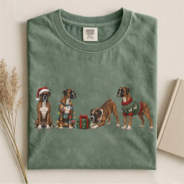 Christmas Boxer Dogs T-shirt