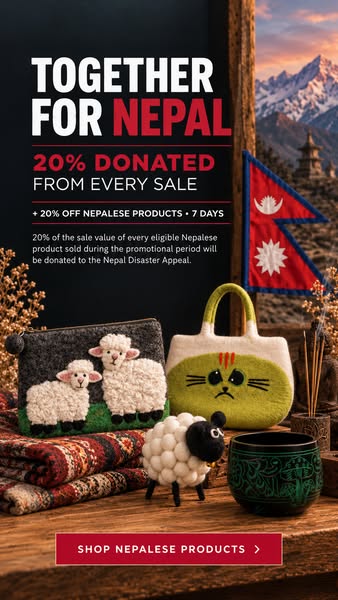 Shop Nepal. Save 20%. Support Nepal.