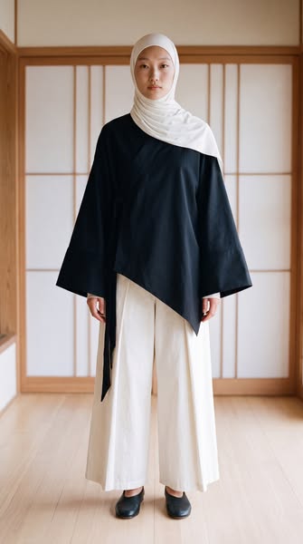 97% Cotton Asymmetrical Kimono