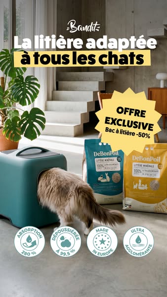 La litière qui s'adapte à ton chat