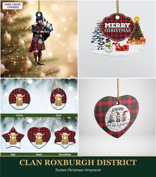 Clan Roxburgh District Tartan Ornaments