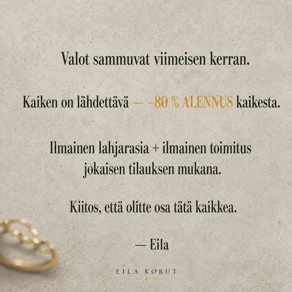 Olemme tulleet tien päähän