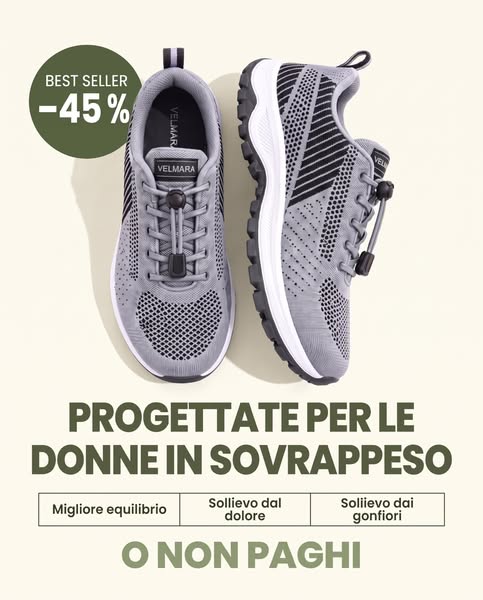 Pensata per piedi larghi e gonfi