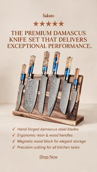 Ultra-Sharp Japanese Damascus Chef Knives On Sale