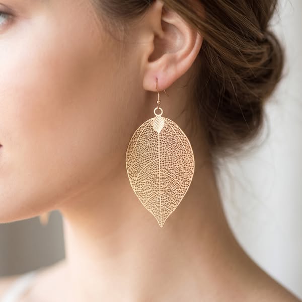 Intricate Brass Filigree Leaf