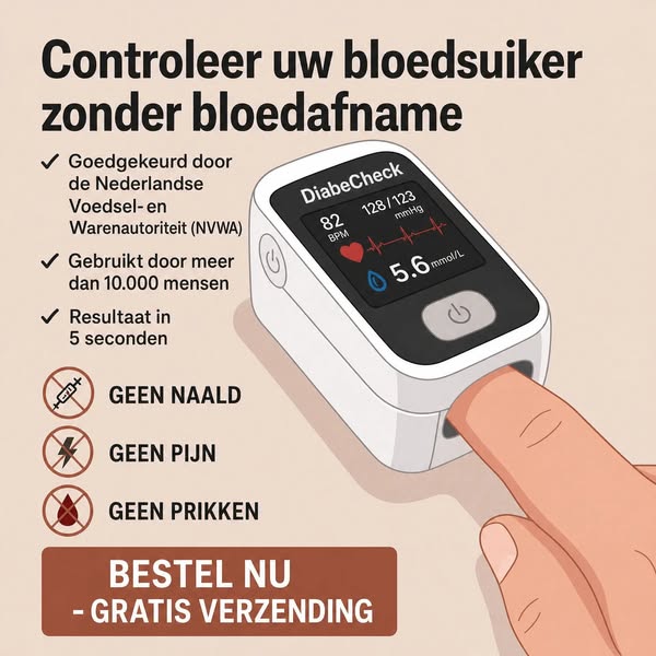 Geen pijnlijke prikken in je vinger meer.