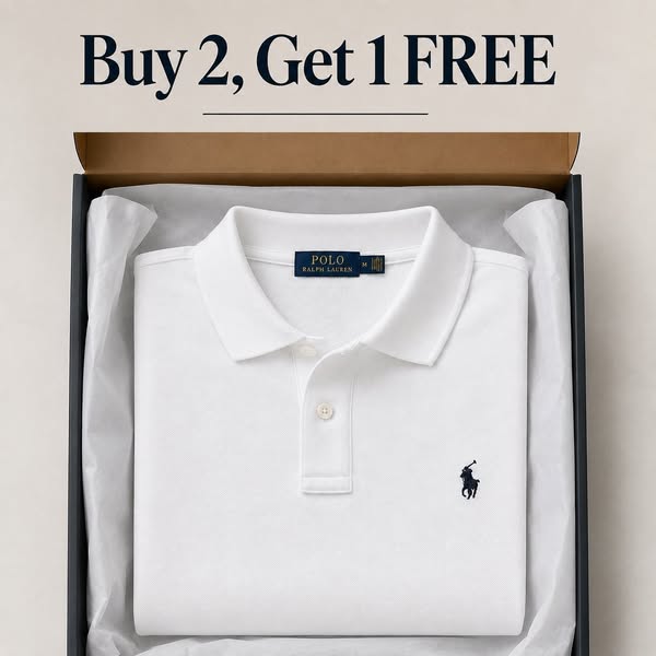 Buy 2 Polos, Get 1 FREE