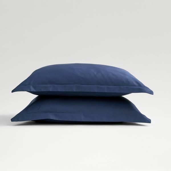 Christy Classic Sateen Flat Sheet | 400TC Pure Cotton, Satin-Smooth & Elegant-Navy-Double