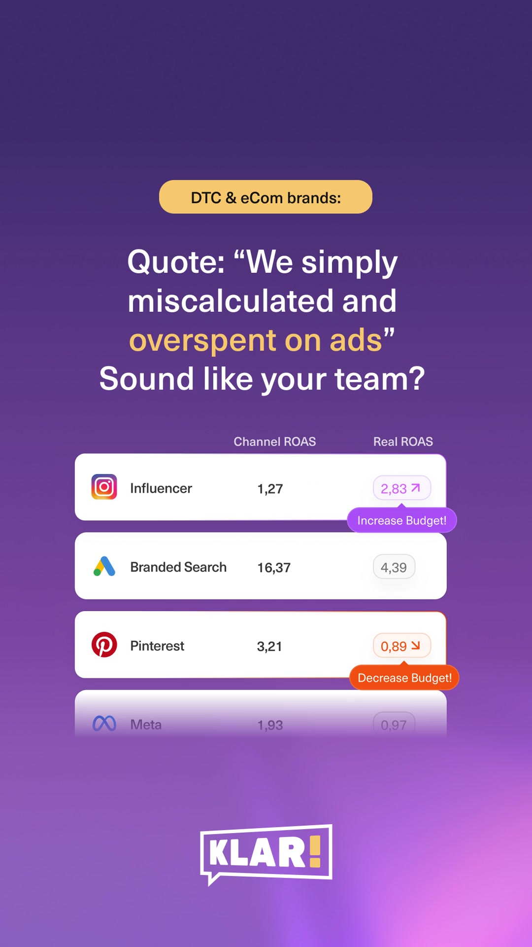 Get clean data today - shift budgetstomorrow