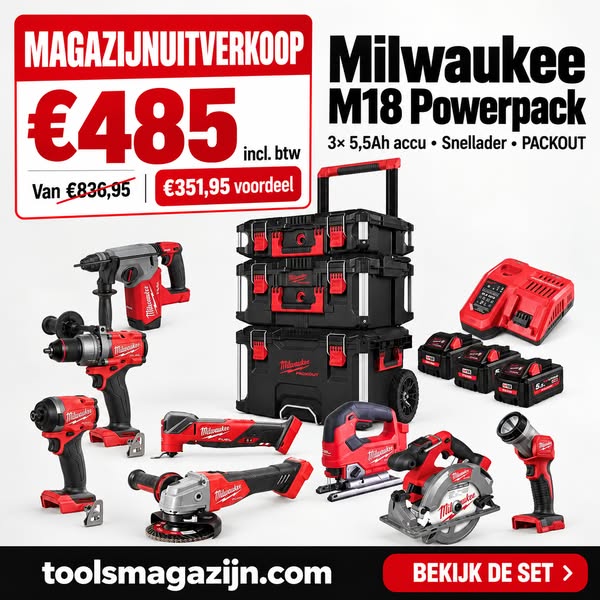 Milwaukee M18 Powerpack voor €485