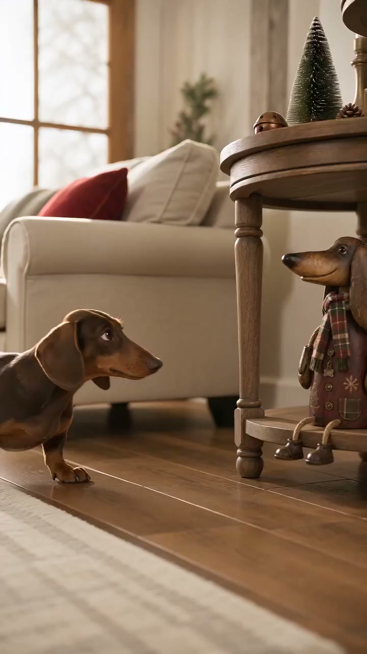 Vintage Christmas Dachshund Shelf Sitter