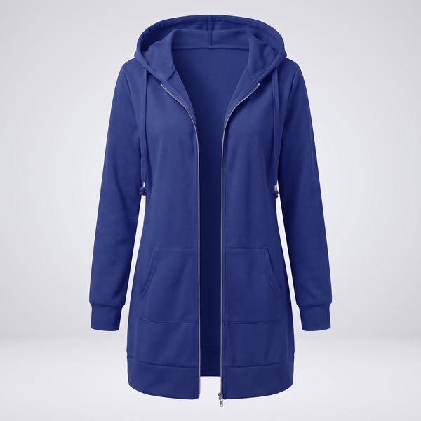 The hoodie that zips, so it comes off without a fight.