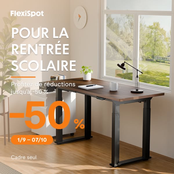 FlexiSpot Rentrée – Jusqu'à -50% sur le cadre