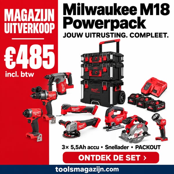 Milwaukee M18 Powerpack voor €485
