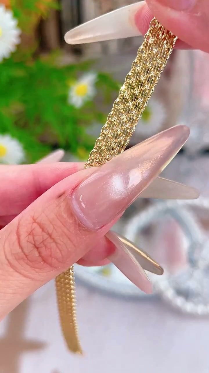 14K Gold-Plated Wide Woven Mesh Bracelet