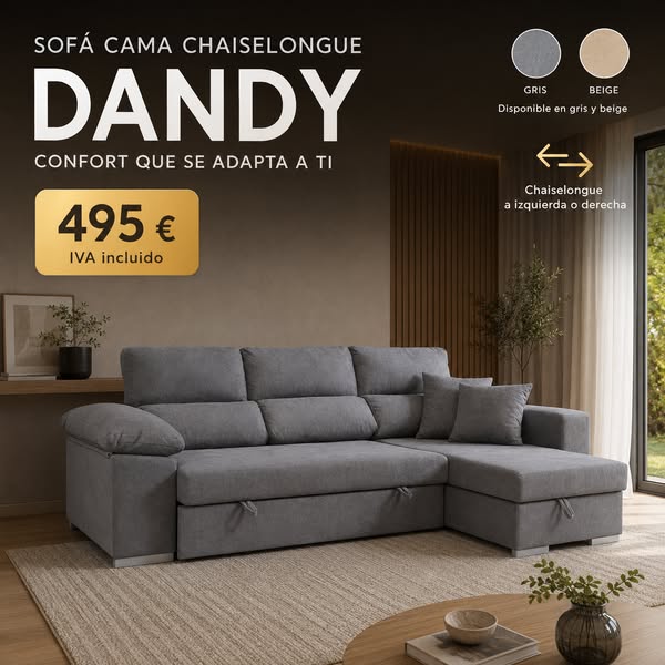 Sofá chaiselongue Dandy por 495 €