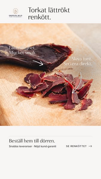 Torkat lättrökt renkött
