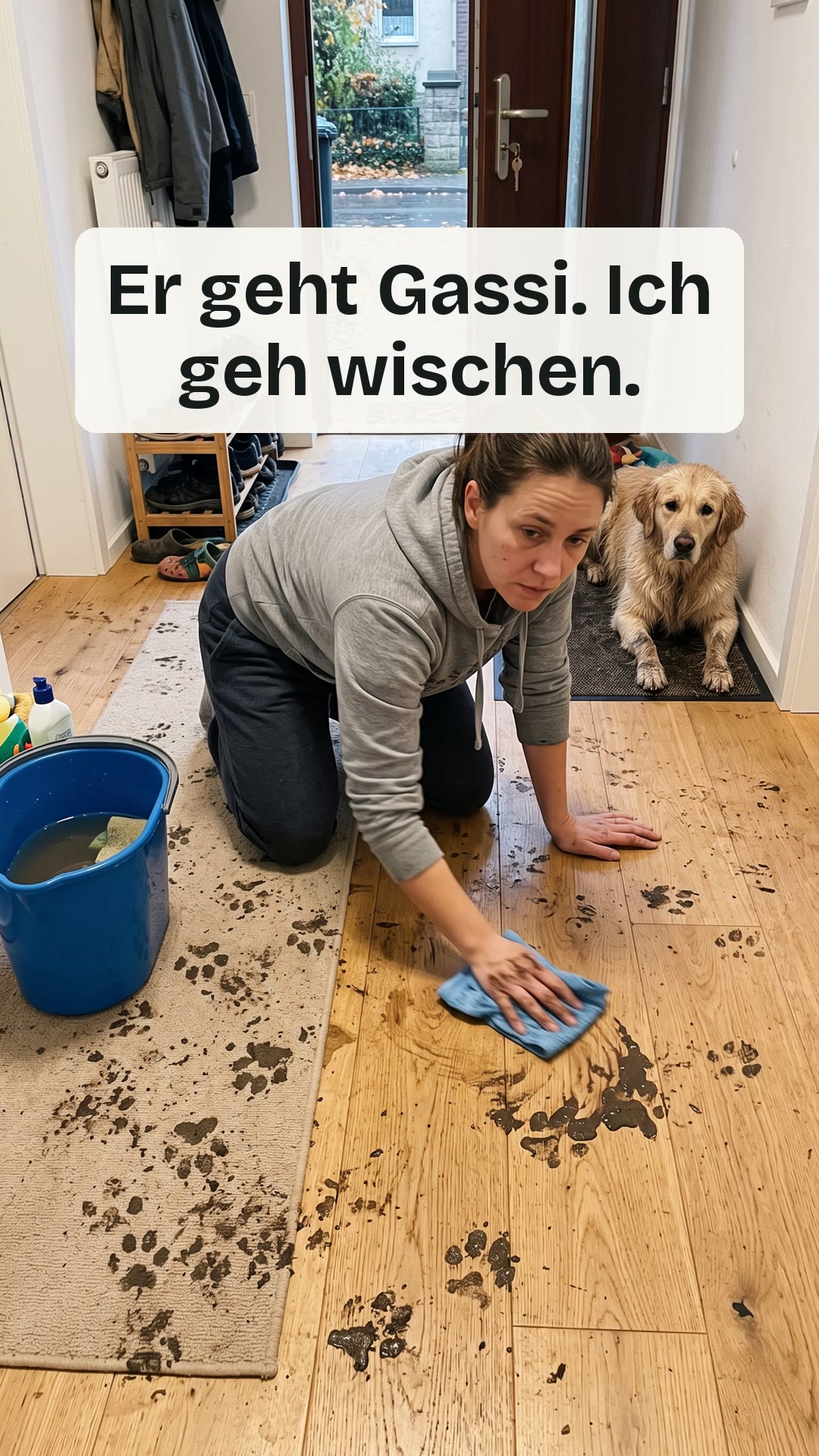 Die Matte für nasse Hundepfoten