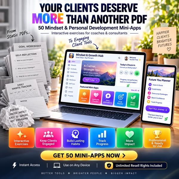 50 Mindset Mini-Apps for Coaches & Consultants to Use, Sell & Offer